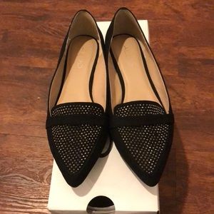 Also black suede flats